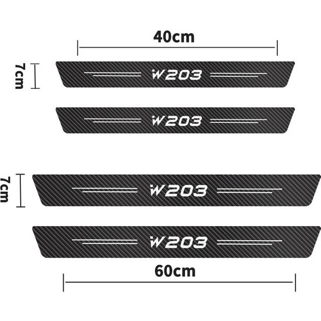 4pcs Carbon Fiber Car Door Sill Sticker compatible for Mercedes Benz A B C E S CLASS S213 CLA CLS SL SLC SLK Accessories
