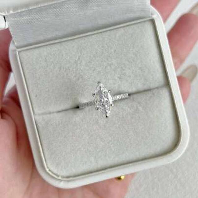 SHEIN 1PC Sparkle Pear-Shape Engagement Ring Wedding Band For Women Promise Ring Eternity Ring Fine Jewelry Gift