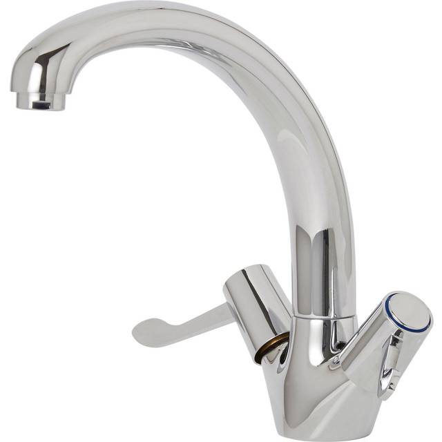 Aubery Chrome effect Kitchen Monobloc Tap