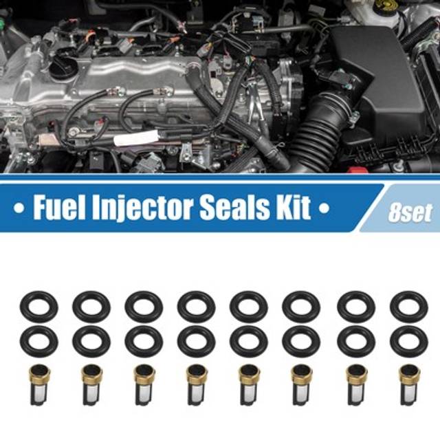 8 Set Fuel Injector O Rings Seals With Micro Filters For Dodge For Ram 1500