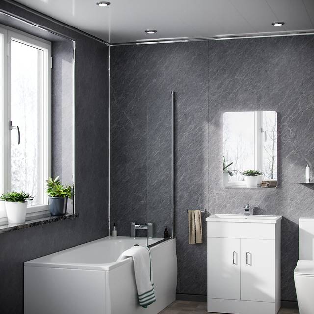 Tera Panel PVC Slate Grey Cladding Wall 1000mm X 2400mm X 10mm