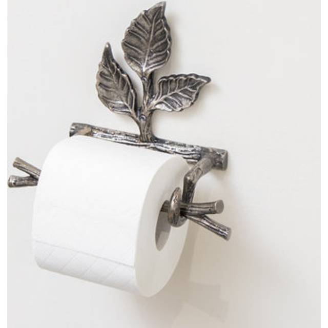 Antique Silver Leaf Detail Textured Toilet Roll Holder Material: Shop By Room/Bathroom/Toilet Roll Holders