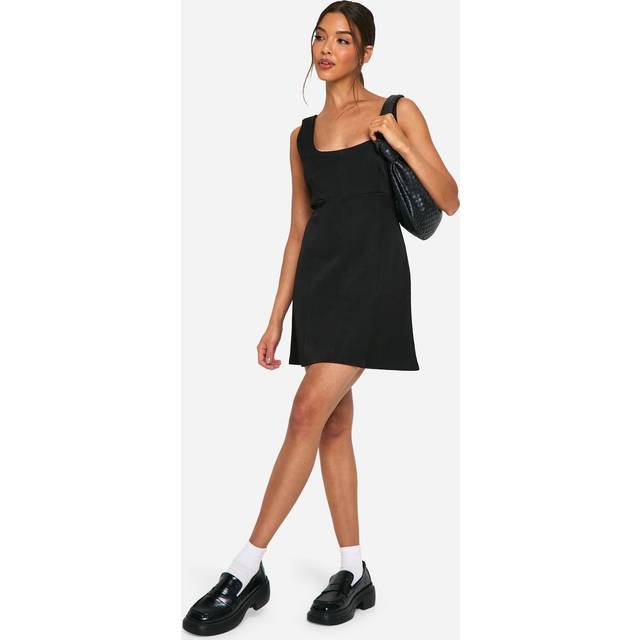 Womens Tailored A Line Mini Dress - Black - 12