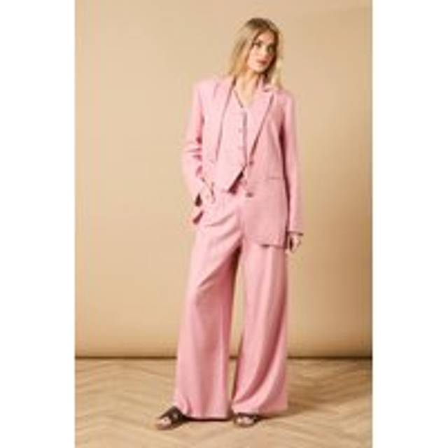 Oasis Linen Oversized Blazer In Desert Rose - desert rose - 10