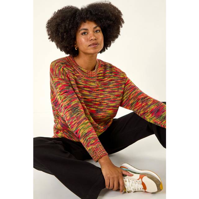 Roman Space Dye Knitted Jumper In Green