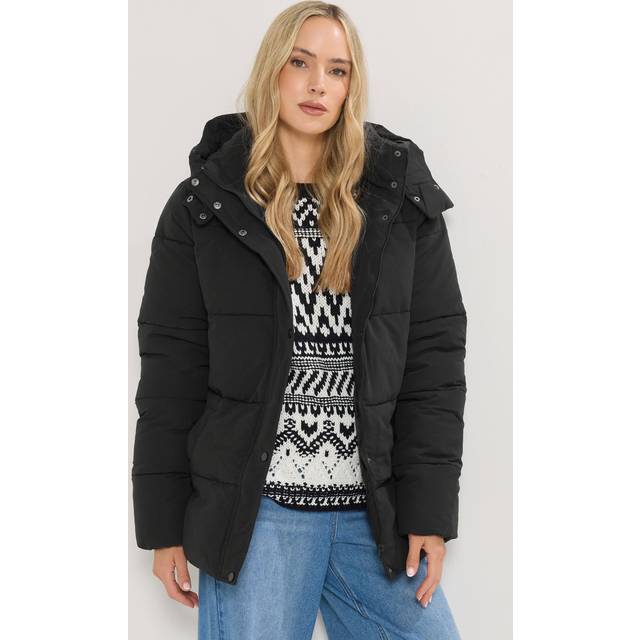 Lts Tall Black Padded Coat Size 12