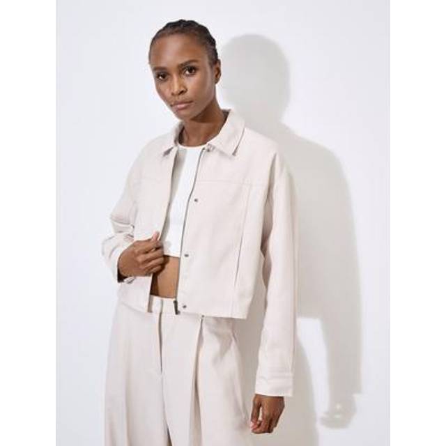 Apricot Soft Tailored Cropped Jacket In Cream - 14