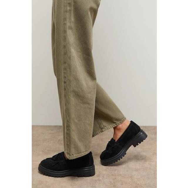 Oasis Natural Black Loafers Womens Casual Flats