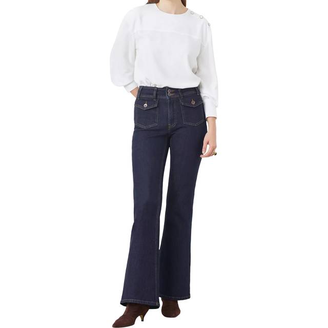 SUNCOO Riley Flared Denim Jeans, Navy