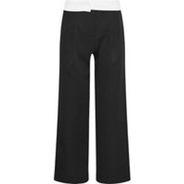 Pixiegirl Petite Women's Black Fold Over Smart Trousers Size 18