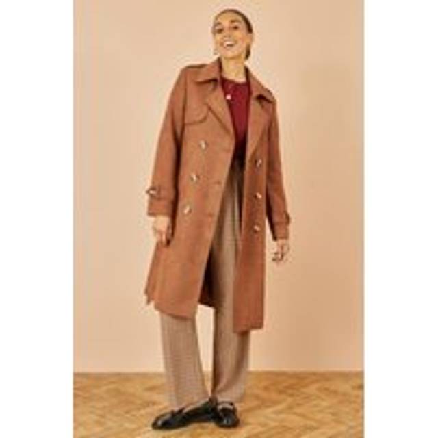 Yumi Faux Suede Trench Coat
