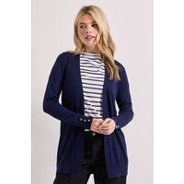 Dorothy Perkins Navy Longline Button Cuff Knit Cardigan - navy - M