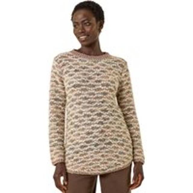 Roman Metallic Curved Hem Knit Jumper In Beige - 10