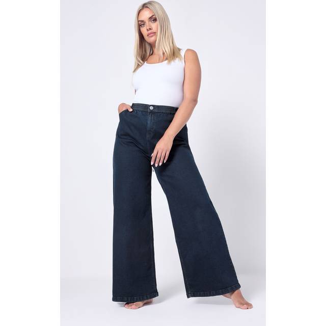 Yours Curve Indigo Blue Wide Leg Slouchy Jeans, Women's Curve & Plus Size, Yours - 22