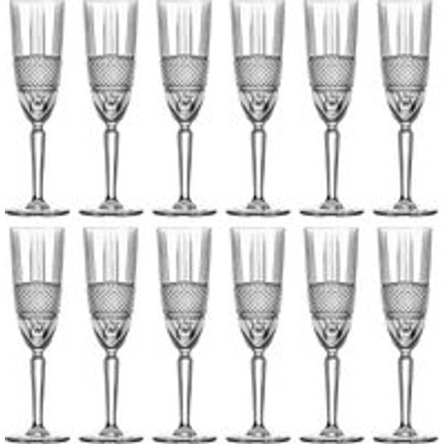 RCR Crystal Brillante Glass Champagne Flutes - 190ml - Pack of 12, Clear