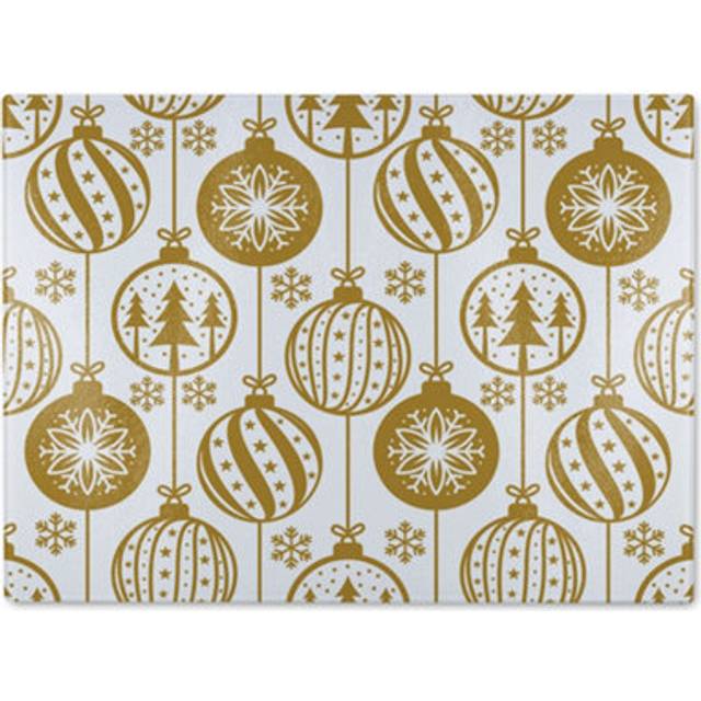 christmas baubles dining glass chopping board