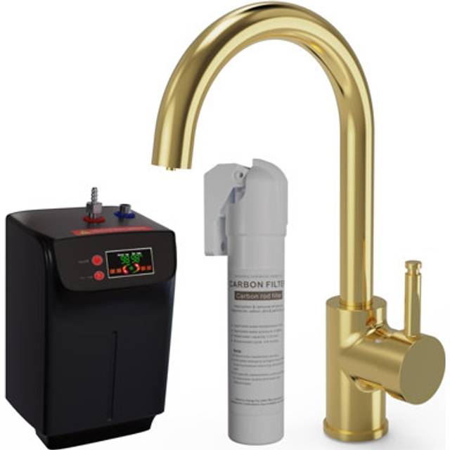 Liquida Bht311Br 3 In 1 Brushed Brass Kitchen Instant Boiling Hot Water Tap - One Size