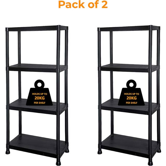 Crystals The 4-Tier Plastic Racking Shelf Is An Ideal Solution For Storage And Organization In Warehouses, Shops, And More. Made From Sturd - One Size