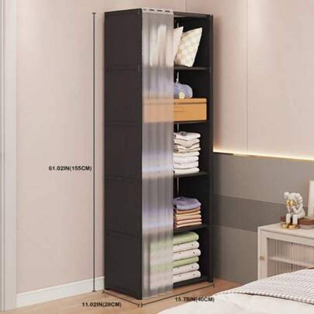 SHEIN Multipurpose Dustproof Wardrobe Cabinet - Simple Modular Curtain Wardrobe System