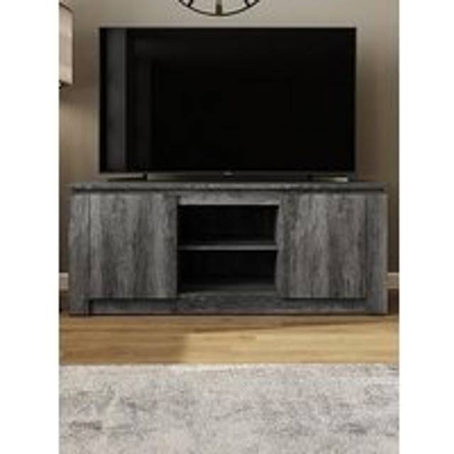 GFW Canyon 2 Door 2 Open Shelf Charcoal Grey Wide TV Unit