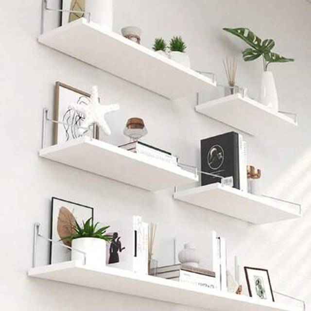 SHEIN 1pc Room, Bedroom, Living Room, Study, Dorm Partition Shelf, Wallmount Floating Shelf, No Drill Wall Shelf, Wall Decor, Bedroom, Kitchen, Office, Book