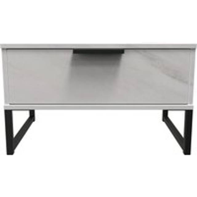 Beijing 1 Drawer Midi Bedside Cabinet In Marble (Ready Assembled) - One Size
