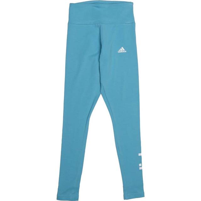 adidas Womens Sport Inspired High Waisted Leggings in Blue-White - Blue & White Cotton - Size 4 UK