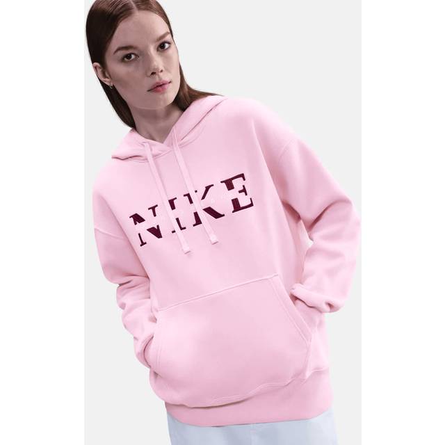 Nike Phoenix Fleece Women's Oversized Pullover Hoodie - Pink - Cotton/Polyester - M (UK 12&#x2013;14)