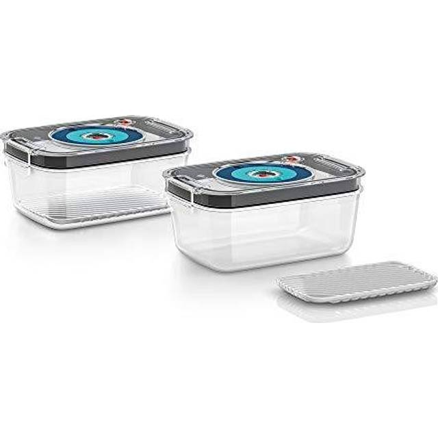 Bosch MSZV0FC2 Vakuummatbehållare, Grå, Blå, 1,2 L x 2 stycken