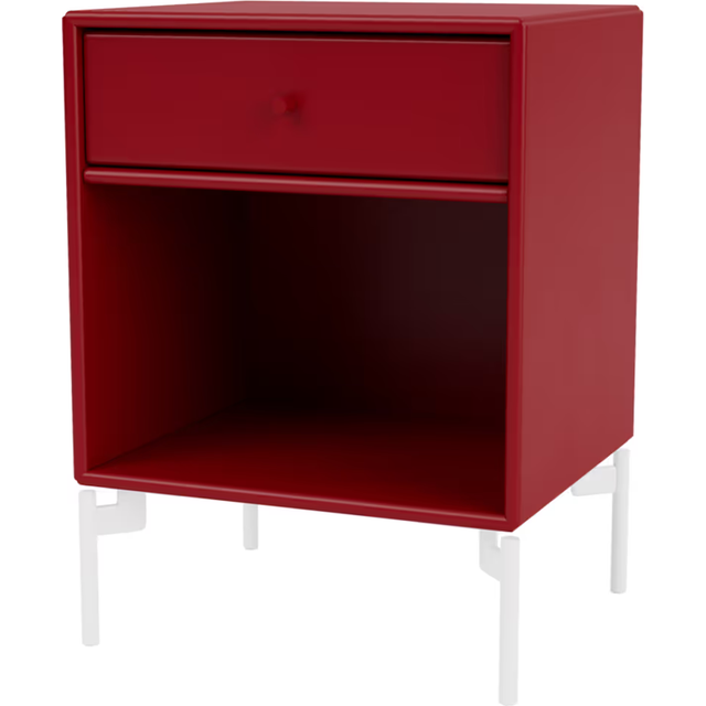 Montana - DREAM - With white legs - Sängbord - Beetroot - B 35,4 x H 35,4 x D 30 cm
