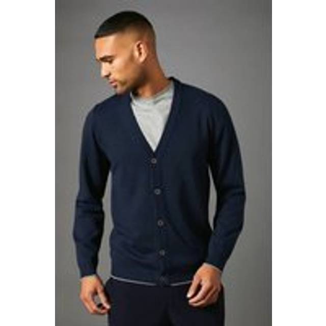 Burton Navy Fine Gauge Knitted Cardigan - navy - XXL