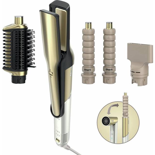 SHARK HD6041SUK Glam Waves & Straight Multi-Styler - Gold, Gold