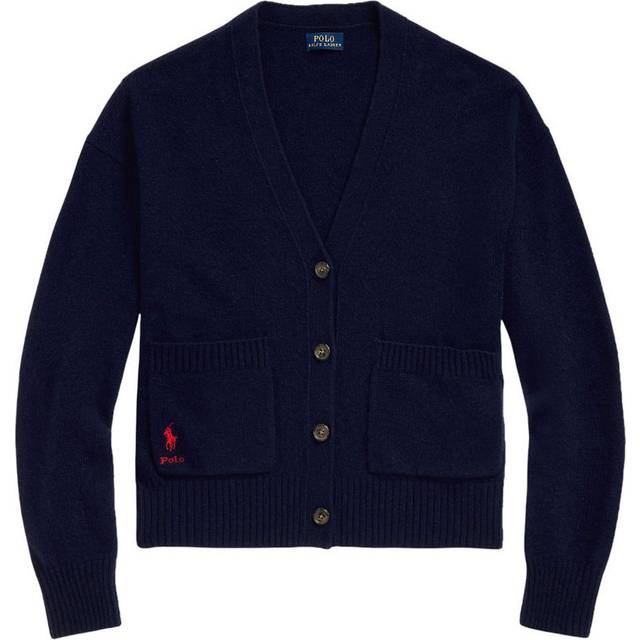 POLO RALPH LAUREN Wool-Blend V-Neck Cardigan |Marinblå |M
