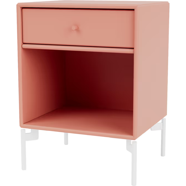 Montana - DREAM - With white legs - Sängbord - Rhubarb - B 35,4 x H 35,4 x D 30 cm