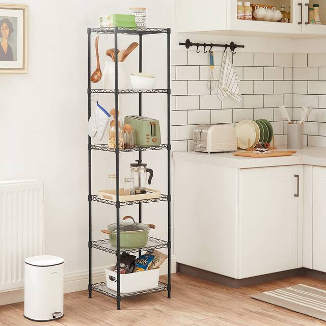 40cm W Metal Shelving Unit - Black