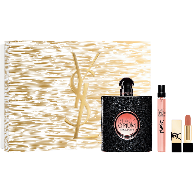 YSL Black Opium Eau De Parfum 90ml &amp; Travel Spray 10ml &amp; Mini