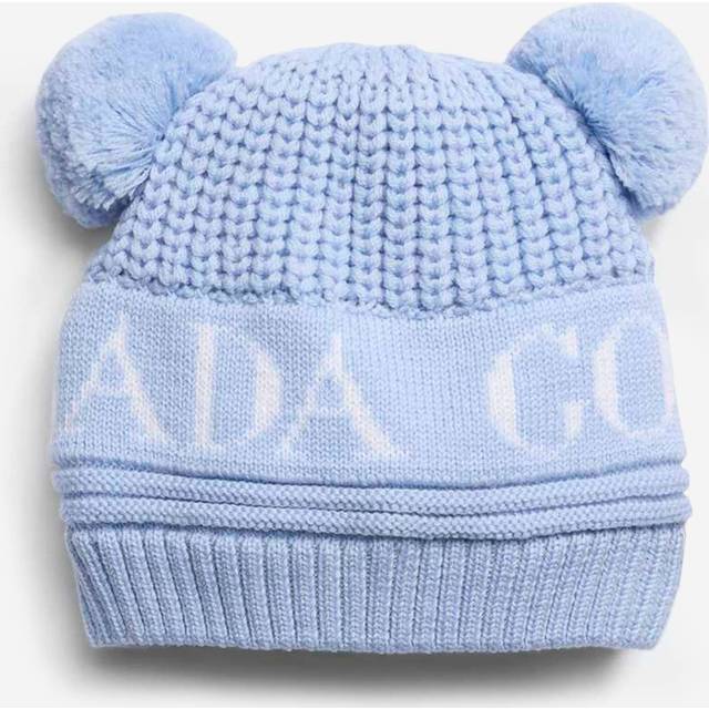 Canada Goose Kids Baby Blue Double Pom Beanie - Dawn Blue - UNI