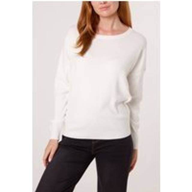 Blue Vanilla Ivory Plain Crew Neck Jumper - S/M