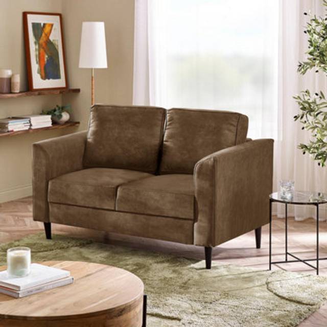 Furnitureboxuk Logan Brown Faux Leather 2 Seater Sofa - One Size