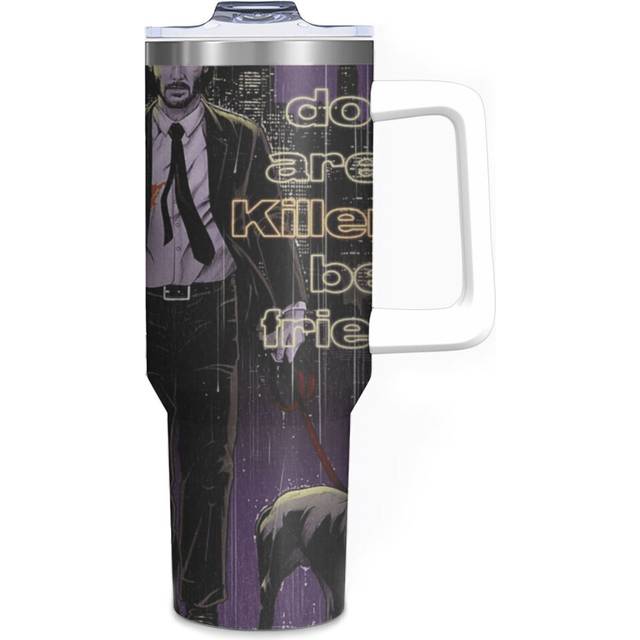 (Dogs Are A Killer's Best Friend (color Version)_4017) 40 oz Tumbler with Handle Stainless Steel Insulated Cup Leak Proof Travel Coffee Mug Keep Drink