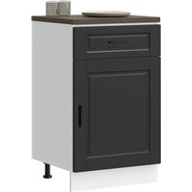 Kitchen Base Cabinet¬†Porto Black Engineered Wood - One Size