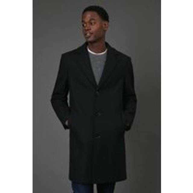 Debenhams Black Wool Blend Epsom Coat - black - L