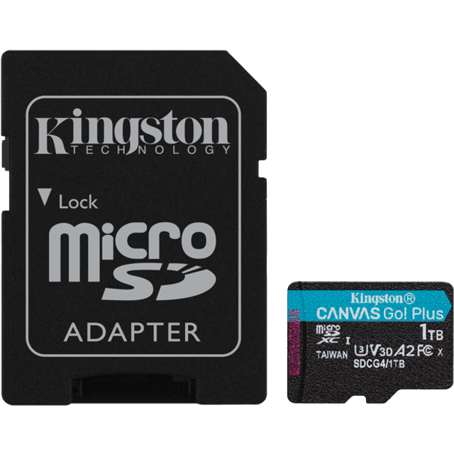 Kingston Microsdxc Canvas Go Plus Gen4 A2 U3 V30 1tb Sd Card Clear