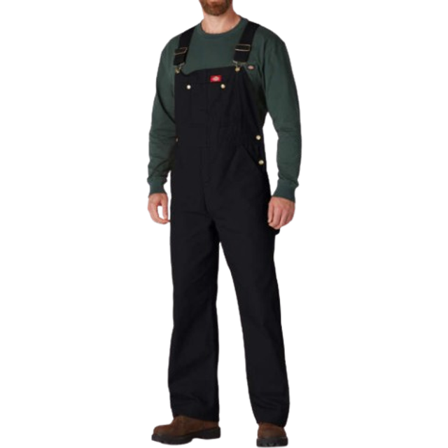 Dickies mens Bib Overalls  Rinsed Black  44W x 30L US