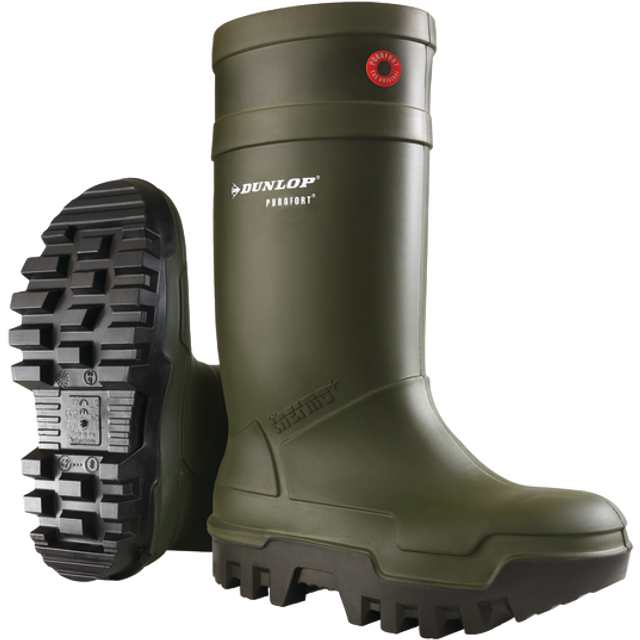 Dunlop Purofort Thermo+ Full Safety Wellington - Green - UK 9 | EU 43