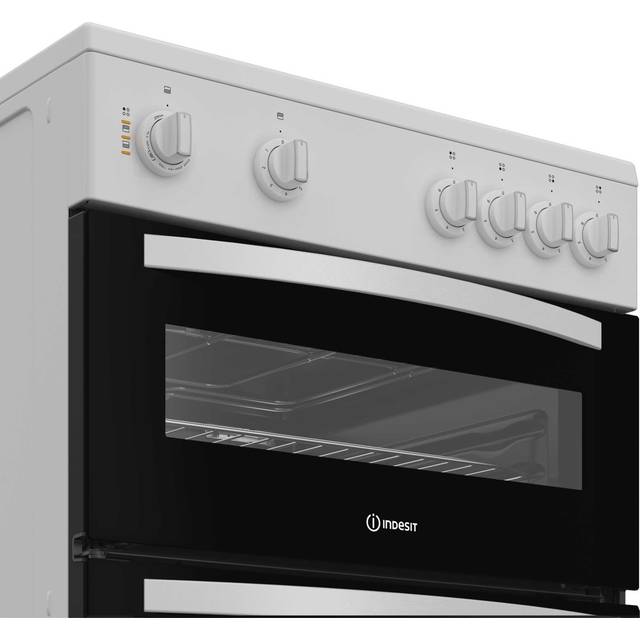 Indesit ITE6VMW Electric Twin Cooker 60CM - 69L with Easy Clean Enamel