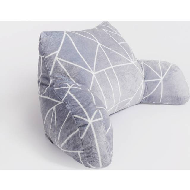 OHS Geometric Reading Cushion Bed Chair Gaming Lumbar Support Plump Filled Pillow in Charcoal - One Size