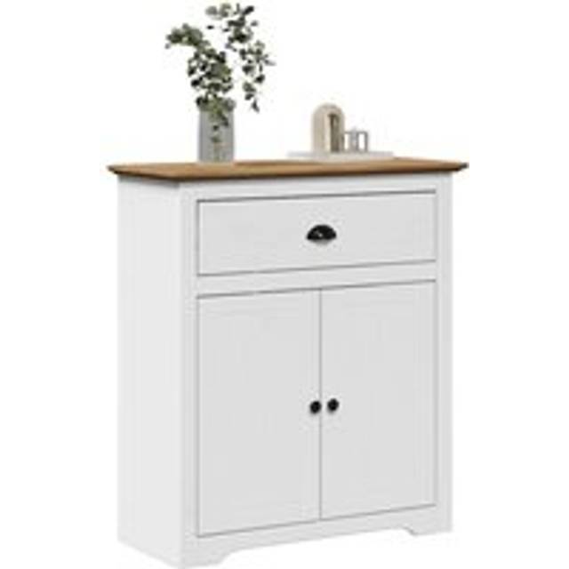 Hallway Cabinet BODO White and Brown 80x35x90 cm - One Size