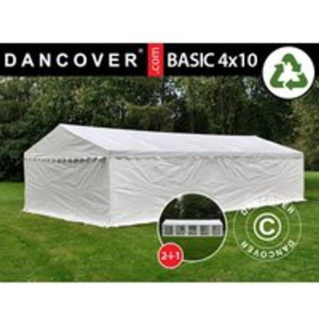 Storage Tent Portable garage Basic 2-in-1, 4x10 m PE 700, White