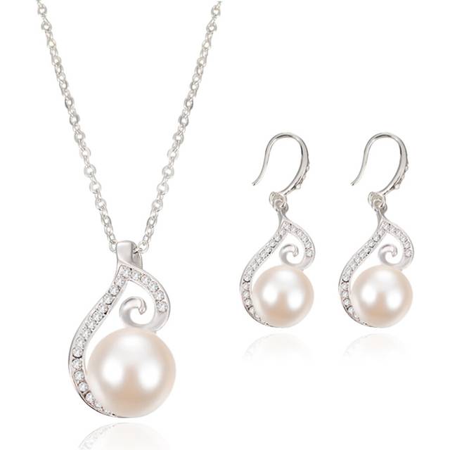 Bridal Jewelry Earrings Necklace Two Sets Wedding Jewelry Suit
